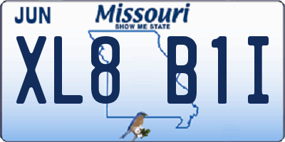 MO license plate XL8B1I