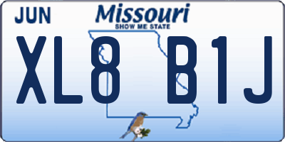 MO license plate XL8B1J