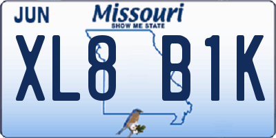 MO license plate XL8B1K