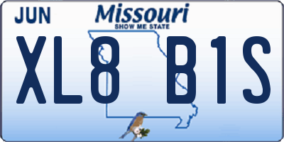 MO license plate XL8B1S