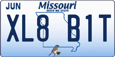 MO license plate XL8B1T