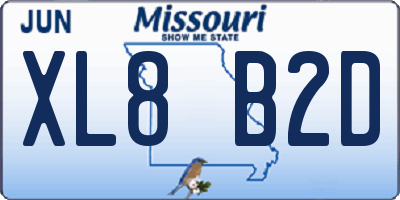 MO license plate XL8B2D