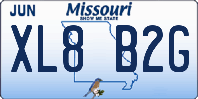MO license plate XL8B2G
