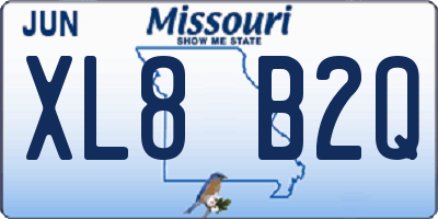 MO license plate XL8B2Q