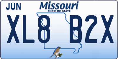 MO license plate XL8B2X