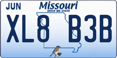 MO license plate XL8B3B