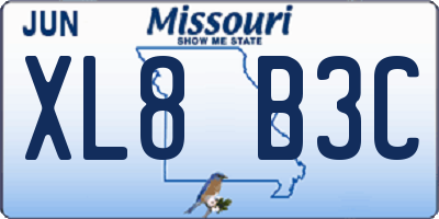 MO license plate XL8B3C