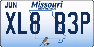 MO license plate XL8B3P