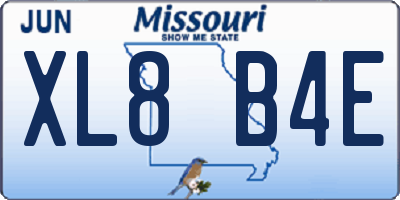 MO license plate XL8B4E