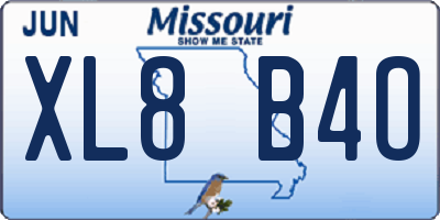 MO license plate XL8B4O