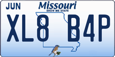 MO license plate XL8B4P