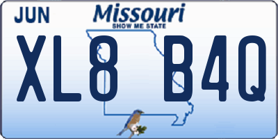 MO license plate XL8B4Q