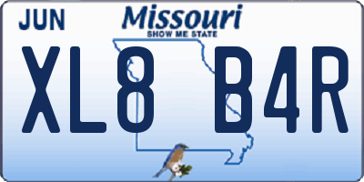 MO license plate XL8B4R