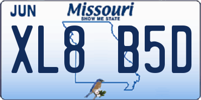 MO license plate XL8B5D