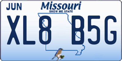 MO license plate XL8B5G
