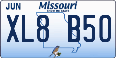 MO license plate XL8B5O