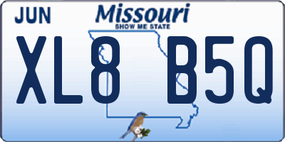 MO license plate XL8B5Q