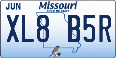 MO license plate XL8B5R