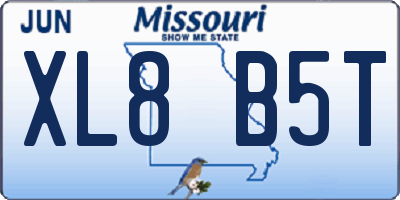MO license plate XL8B5T