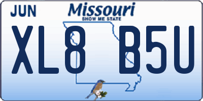 MO license plate XL8B5U