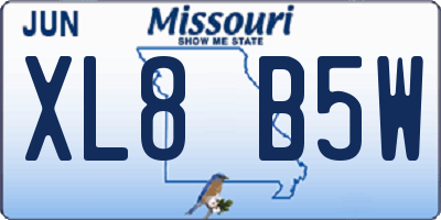 MO license plate XL8B5W