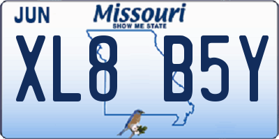 MO license plate XL8B5Y