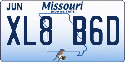 MO license plate XL8B6D