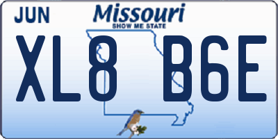 MO license plate XL8B6E