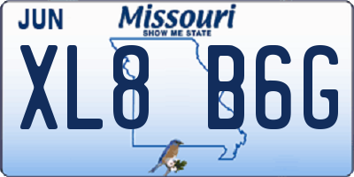 MO license plate XL8B6G