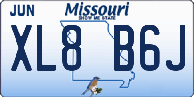 MO license plate XL8B6J
