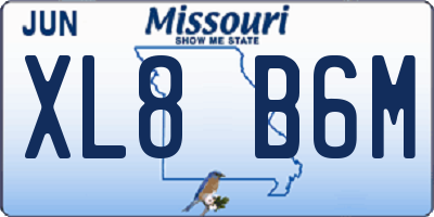 MO license plate XL8B6M