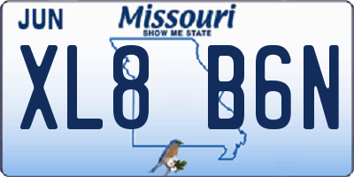 MO license plate XL8B6N