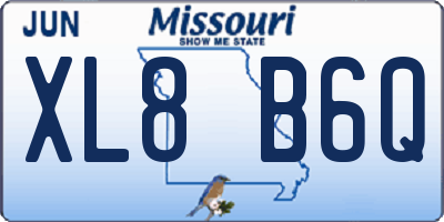 MO license plate XL8B6Q