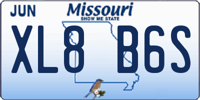 MO license plate XL8B6S