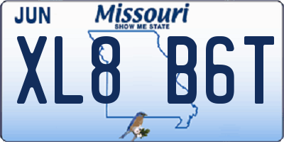 MO license plate XL8B6T