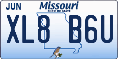 MO license plate XL8B6U