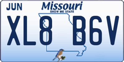 MO license plate XL8B6V