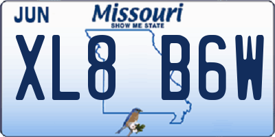 MO license plate XL8B6W