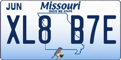 MO license plate XL8B7E