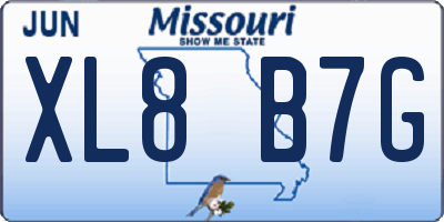 MO license plate XL8B7G