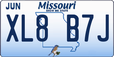 MO license plate XL8B7J
