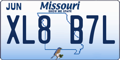 MO license plate XL8B7L
