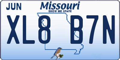 MO license plate XL8B7N
