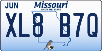 MO license plate XL8B7Q