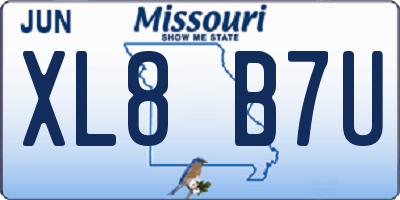 MO license plate XL8B7U