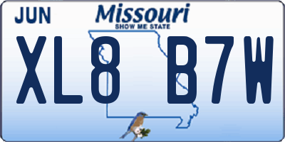 MO license plate XL8B7W