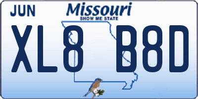 MO license plate XL8B8D