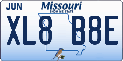 MO license plate XL8B8E