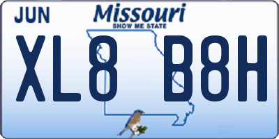 MO license plate XL8B8H