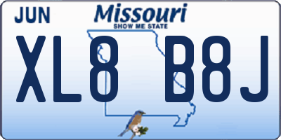 MO license plate XL8B8J